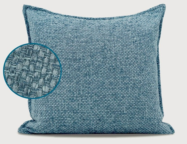 Large Modern Square Throw Pillows for Couch, Blue Modern Sofa Pillow, Blue Decorative Pillow, Simple Throw Pillow for Interior Design-HomePaintingDecor