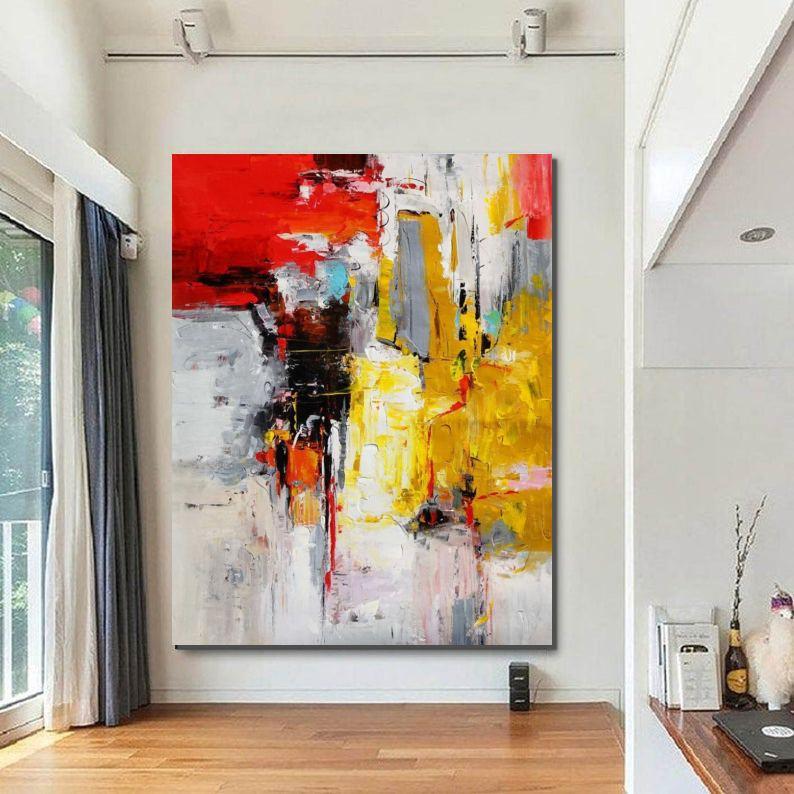 Canvas Painting for Living Room, Modern Wall Art Painting, Huge Contemporary Abstract Artwork-HomePaintingDecor