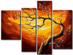 Tree of Life Painting, 4 Piece Canvas Art, Tree Paintings, Oil Painting for Sale, Bedroom Canvas Painting, Acrylic Painting on Canvas-HomePaintingDecor