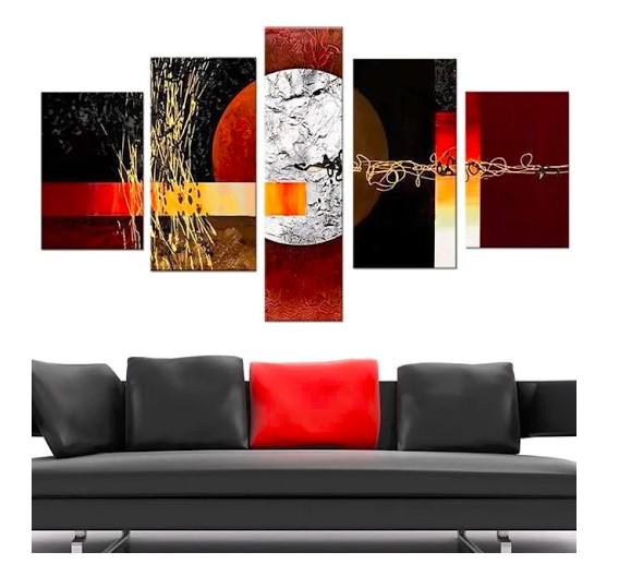 Multiple Wall Art Paintings, Red and Black Abstract Painting, Large Painting for Sale, Modern Abstract Paintings-HomePaintingDecor