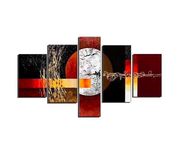 Multiple Wall Art Paintings, Red and Black Abstract Painting, Large Painting for Sale, Modern Abstract Paintings-HomePaintingDecor
