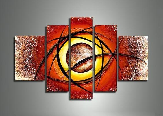 Large Modern Artwork, Abstract Painting for Sale, 5 Piece Canvas Wall Art, Living Room Canvas Painting, Heavy Texture Paintings-HomePaintingDecor