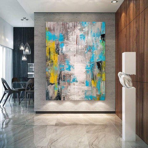 Large Acrylic Painting, Huge Paintings for Dining Room, Hand Painted Wall Art Painting, Modern Canvas Artwork-HomePaintingDecor