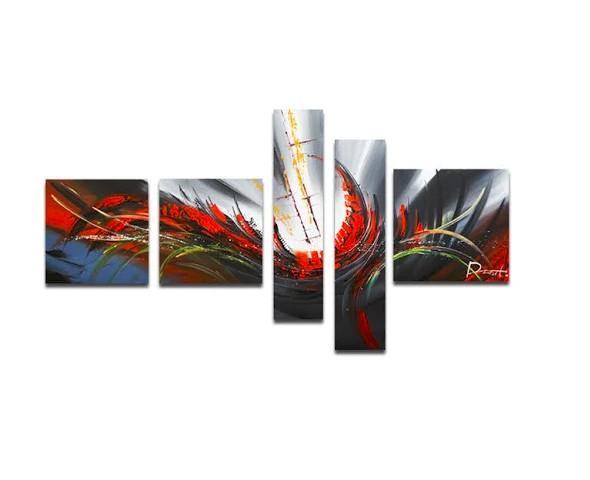 Abstract Canvas Painting, Simple Acrylic Art, 5 Piece Wall Painting, Canvas Painting for Living Room, Contemporary Modern Art-HomePaintingDecor