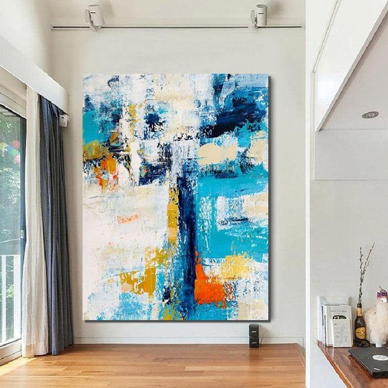 Abstract Canvas Painting, Modern Paintings for Dining Room, Hand Painted Wall Painting, Extra Large Abstract Artwork-HomePaintingDecor