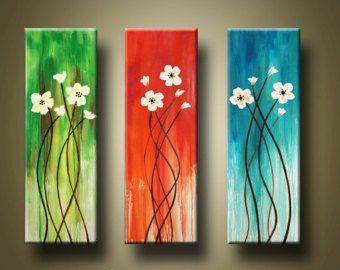 Flower Painting, Modern Painting, Acrylic Flower Paintings, Wall Art Painting, Contemporary Paintings-HomePaintingDecor