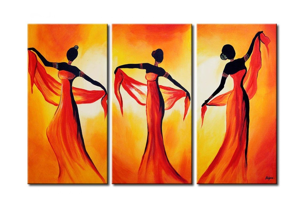 African Woman Painting, Large Painting on Canvas, African Acrylic Paintings, Living Room Wall Art Paintings, Buy Art Online-HomePaintingDecor