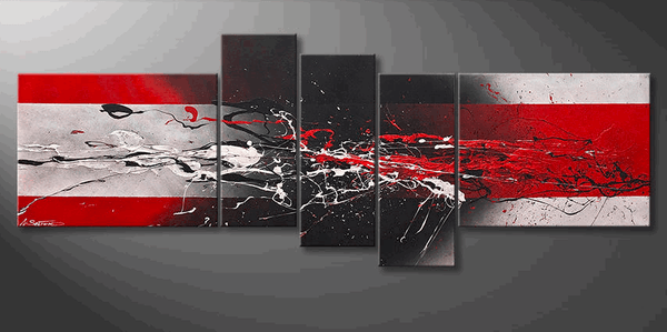 Large Paintings for Living Room, Abstract Acrylic Painting, Simple Modern Art, 5 Piece Wall Painting, Modern Wall Art Paintings-HomePaintingDecor