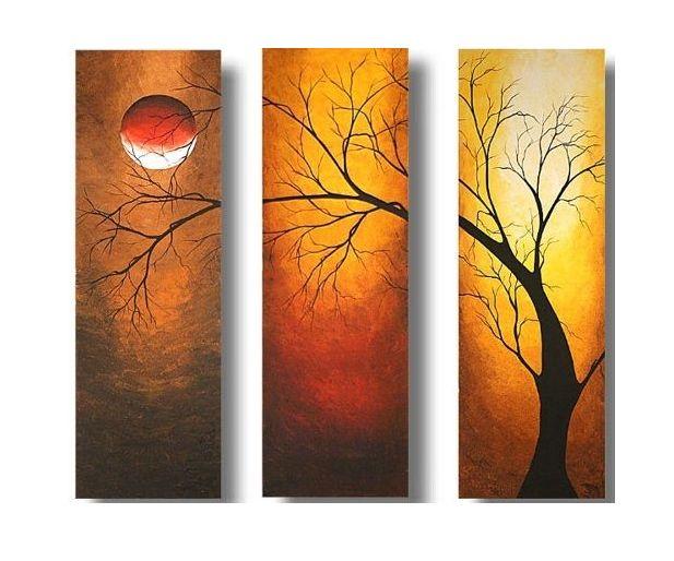 Acrylic Modern Paintings, Acrylic Wall Art Painting, Moon Painting, Tree Painting, Paintings for Bedroom-HomePaintingDecor
