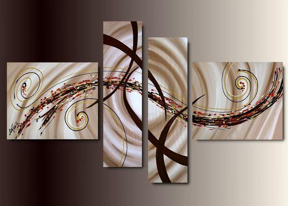 Simple Canvas Art Painting, Abstract Acrylic Paintings, 4 Piece Wall Art, Simple Modern Art, Large Paintings for Bedroom, Buy Painting Online-HomePaintingDecor