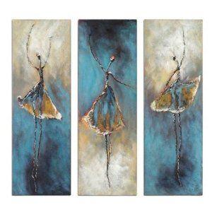 Ballet Dancers Painting, Bedroom Canvas Painting, Simple Abstract Painting, Acrylic Painting on Canvas, 3 Piece Wall Art Paintings-HomePaintingDecor