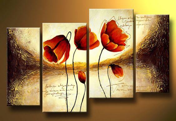 Flower Abstract Painting, Large Acrylic Painting, Flower Abstract Painting, Bedroom Wall Art Paintings, Buy Art Online-HomePaintingDecor