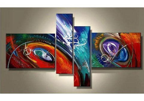 Abstract Canvas Painting, Large Acrylic Painting on Canvas, 4 Piece Abstract Art, Living Room Modern Paintings, Buy Painting Online-HomePaintingDecor