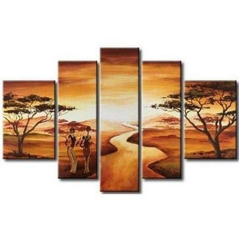 Large Wall Art Paintings, African Women Figure Painting, Bedroom Canvas Painting, Living Room Wall Art Ideas, Landscape Canvas Paintings, Buy Art Online-HomePaintingDecor