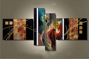 Canvas Art Painting, Large Wall Art Paintings on Canvas, Abstract Painting for Living Room, Acrylic Artwork on Canvas, 4 Piece Wall Art, Hand Painted Art-HomePaintingDecor
