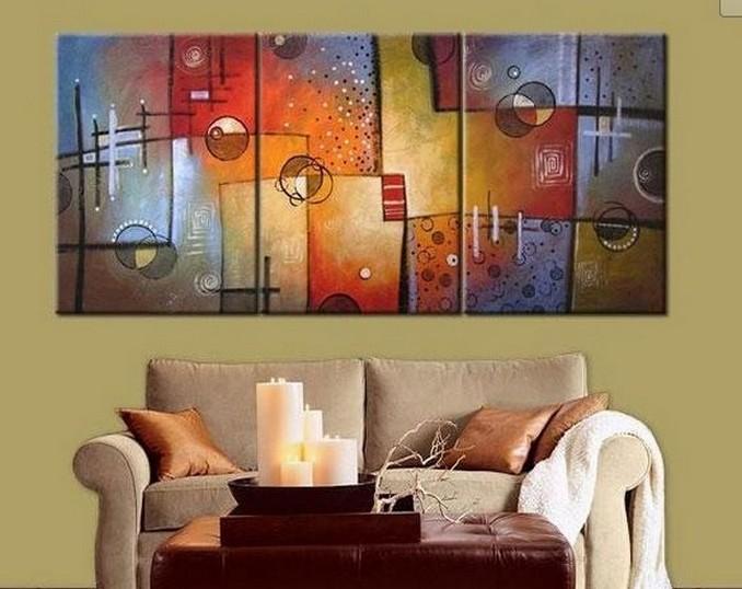 Group Art, Large Oil Painting, Abstract Oil Painting, Living Room Art, Modern Art, 3 Piece Wall Art, Abstract Painting-HomePaintingDecor