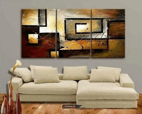 Abstract Painting for Sale, Canvas Painting for Dining Room, Living Room Wall Art Painting, Modern Paintings, 3 Piece Wall Art-HomePaintingDecor