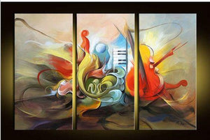 Abstract Painting on Canvas, Music Painting, 3 Piece Painting, Modern Acrylic Paintings, Wall Art Paintings-HomePaintingDecor