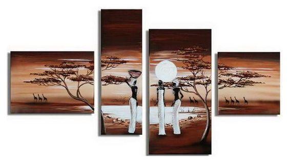 African Sunset Painting, African Painting, Living Room Wall Art, Canvas Art Painting, Landscape Canvas Paintings-HomePaintingDecor