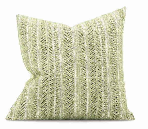 Morocco Green White Modern Sofa Pillows, Large Square Modern Throw Pillows for Couch, Large Decorative Throw Pillows, Simple Throw Pillow for Interior Design-HomePaintingDecor