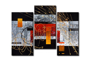 Contemporary Wall Painting, 3 Piece Painting, Modern Acrylic Paintings, Bedroom Wall Art Paintings-HomePaintingDecor