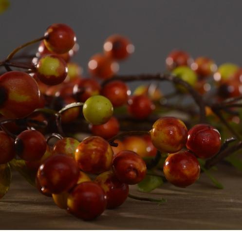 Rustic Artificial Autumn Fruit, Stem 28" Tall, Flower Arrangement, Botanicial Plant-HomePaintingDecor