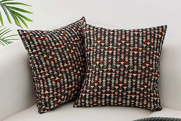 Large Decorative Throw Pillows, Bohemian Decorative Sofa Pillows, Geometric Pattern Chenille Throw Pillow for Living Room-HomePaintingDecor
