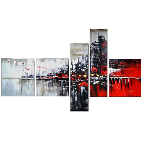 Living Room Wall Art, Cityscape Painting, Modern Paintings, Contemporary Wall Art Painting, Acrylic Artwork-HomePaintingDecor