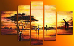 Extra Large Wall Art, African Hunting Painting, Bedroom Canvas Painting, Buy Art Online-HomePaintingDecor