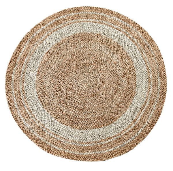 Bedroom Handmade Jute Round Rugs, Rustic Jute Rugs for Farmhouse, Round Modern Rugs in Dining Room, Large Rugs in Living Room, Round Rugs under Coffee Table-HomePaintingDecor
