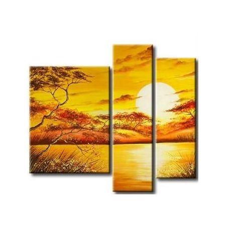 Landscape Canvas Paintings, Tree Sunset Painting, Buy Paintings Online, Yellow Canvas Painting, Acrylic Painting for Sale-HomePaintingDecor