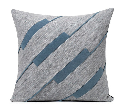 Grey Blue Decorative Pillows, Grey Throw Pillow for Couch, Simple Modern Sofa Pillows, Modern Throw Pillows for Couch-HomePaintingDecor