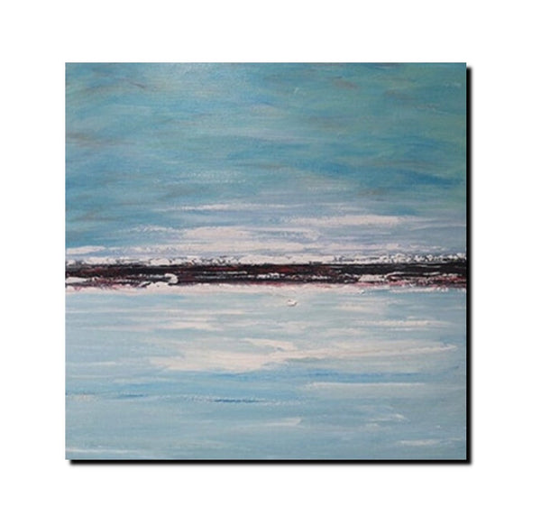 Large Paintings for Sale, Simple Abstract Paintings, Seascape Acrylic Paintings, Living Room Wall Art Painting, Original Landscape Paintings-HomePaintingDecor