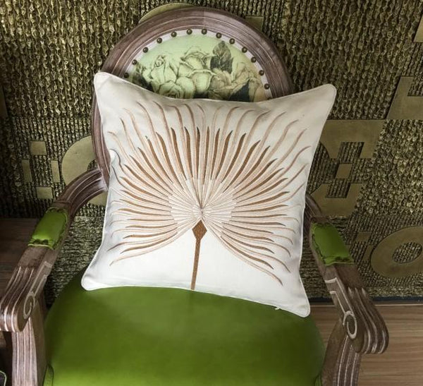 Cotton Throw Pillows, Embroider Decorative Throw Pillow, Modern Sofa Pillows, Thow Pillows for Couch-HomePaintingDecor