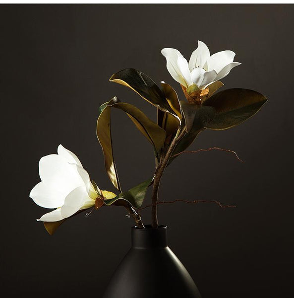 Large White Magnolias Artificial Flowers, Artificial Botany Plants, Magnolia Flower, Silk Flower Arrangement-HomePaintingDecor