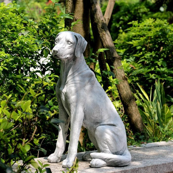 Large Dog Statue for Garden, Sitting Dog Statues, Pet Statue for Garden Courtyard Ornament, Villa Outdoor Decor Gardening Ideas-HomePaintingDecor