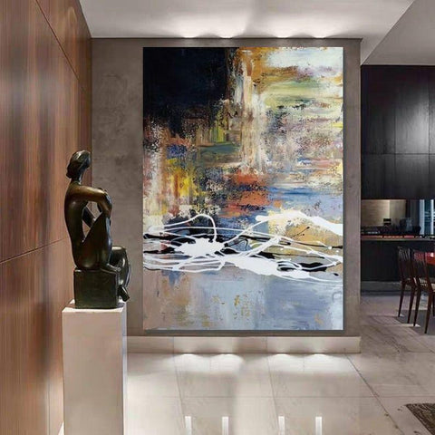 Wall Art Paintings, Hand Painted Acrylic Painting, Huge Abstract Painting, Extra Large Paintings for Living Room-HomePaintingDecor