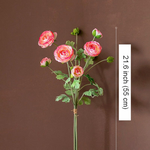 Ranunculus Asiaticus Flowers, Simple Modern Floral Arrangement Ideas for Home Decoration, Spring Artificial Floral for Dining Room, Bedroom Flower Arrangement Ideas-HomePaintingDecor