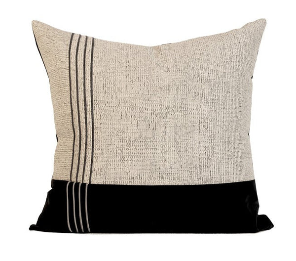 Black Grey Modern Sofa Pillows, Modern Pillows for Living Room, Decorative Modern Pillows for Couch, Contemporary Throw Pillows-HomePaintingDecor