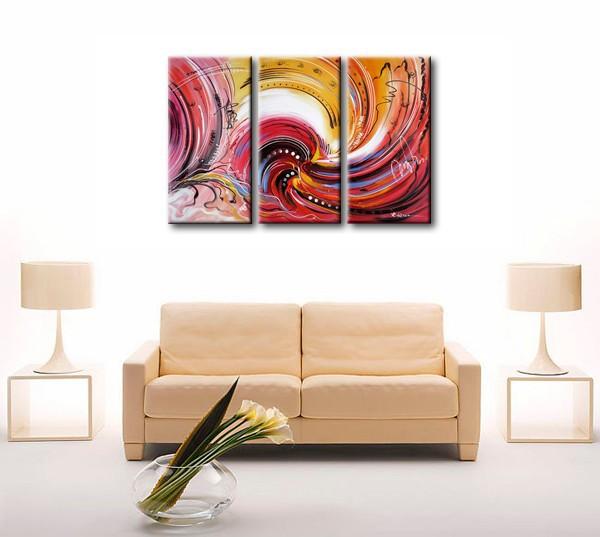 Colorful Lines Painting, Abstract Canvas Painting, Dining Room Wall Art Paintings, 3 Piece Art Painting, Modern Abstract Wall Art-HomePaintingDecor
