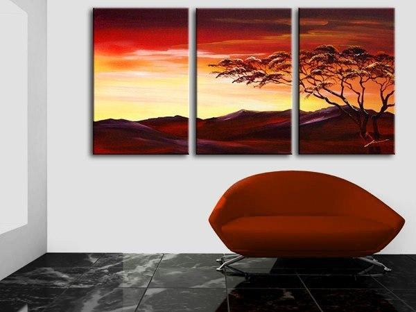 Landscape Painting, Forest Tree Painting, Canvas Art Painting, 3 Piece Wall Art-HomePaintingDecor