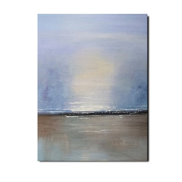 Study Room Wall Art Painting, Abstract Landscape Painting, Seascape Canvas Painting, Hand Painted Artwork, Large Paintings on Canvas-HomePaintingDecor