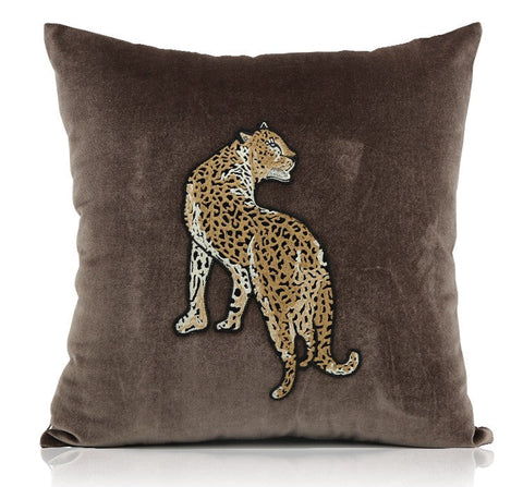 Modern Sofa Pillows, Contemporary Throw Pillows, Cheetah Decorative Throw Pillows, Decorative Pillows for Living Room-HomePaintingDecor