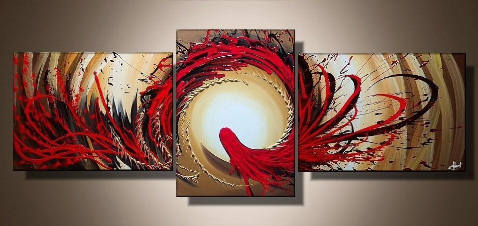 Red Abstract Painting Canvas Art Painting, Bold Contemporary Art For Modern Home Decor