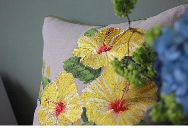Beautiful Embroider Morning Glory Flower Cotton and linen Pillow Cover, Decorative Throw Pillow, Sofa Pillows-HomePaintingDecor