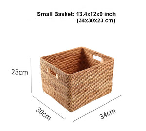 Large Storage Basket for Living Room, Kitchen Storage Baskets, Woven Storage Basket for Shelves, Rattan Storage Baskets for Toys-HomePaintingDecor