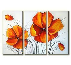 Dining Room Wall Art Painting, Acrylic Flower Paintings, Flower Painting Abstract, Flower Artwork-HomePaintingDecor