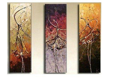 Simple Canvas Painting, Abstract Modern Painting, Ballet Dancer Painting, Bedroom Wall Art Paintings, Acrylic Painting on Canvas, 3 Piece Wall Art-HomePaintingDecor