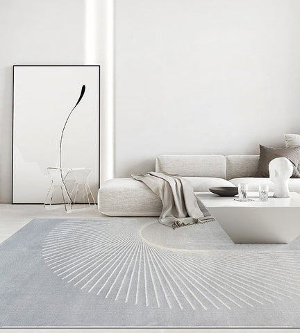 Abstract Modern Rug Ideas for Living Room, Extra Large Geometric Modern Rugs for Bedroom, Grayish Blue Contemporary Rugs for Dining Room, Simple Modern Rugs for Office-HomePaintingDecor