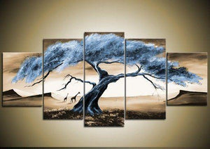 Large Acrylic Painting, Tree of Life Painting, Abstract Painting on Canvas, 5 Piece Canvas Art, Landscape Canvas Paintings, Buy Paintings Online-HomePaintingDecor